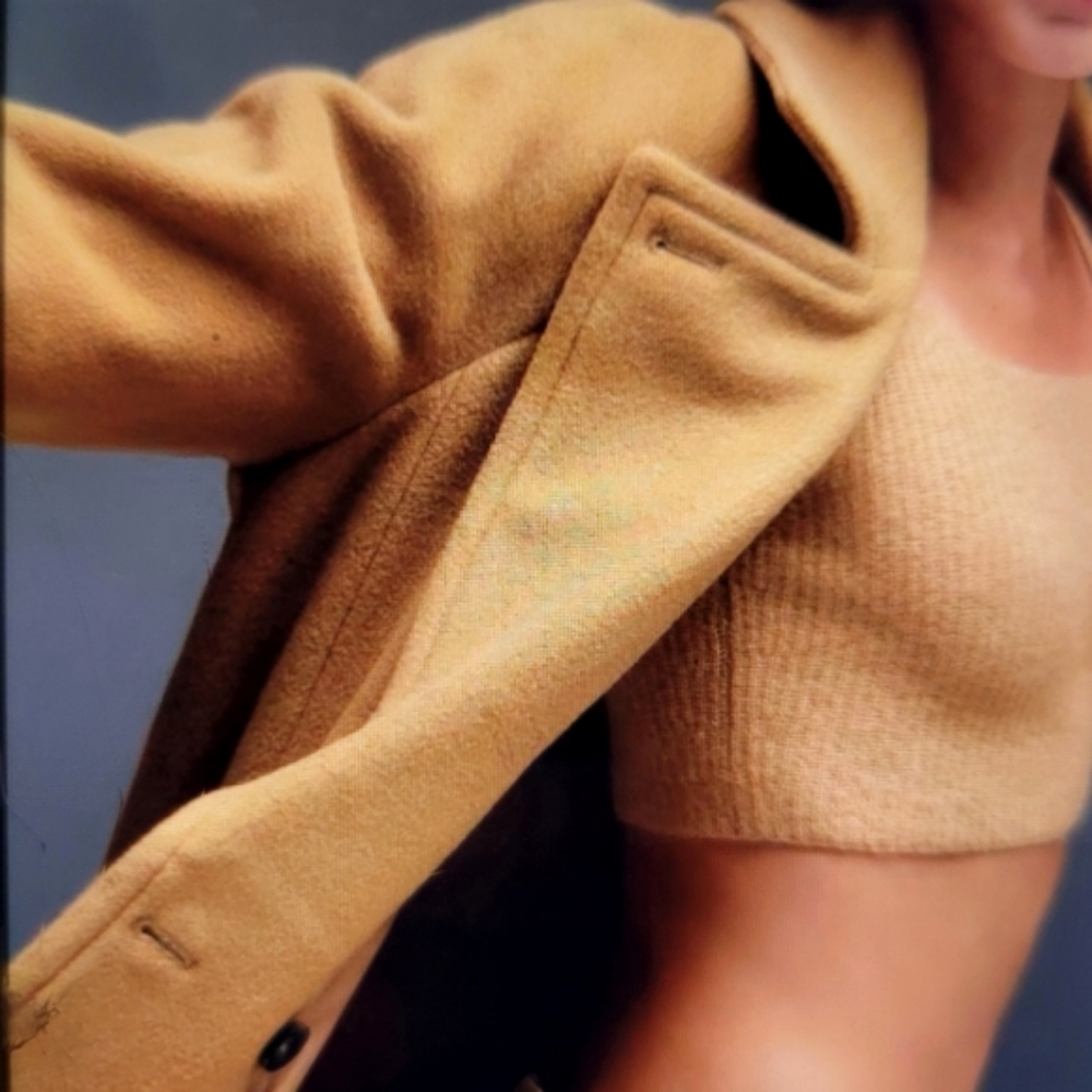 Everlane Camel The Cozy Stretch Wool Yak Crop Tank Top Size S